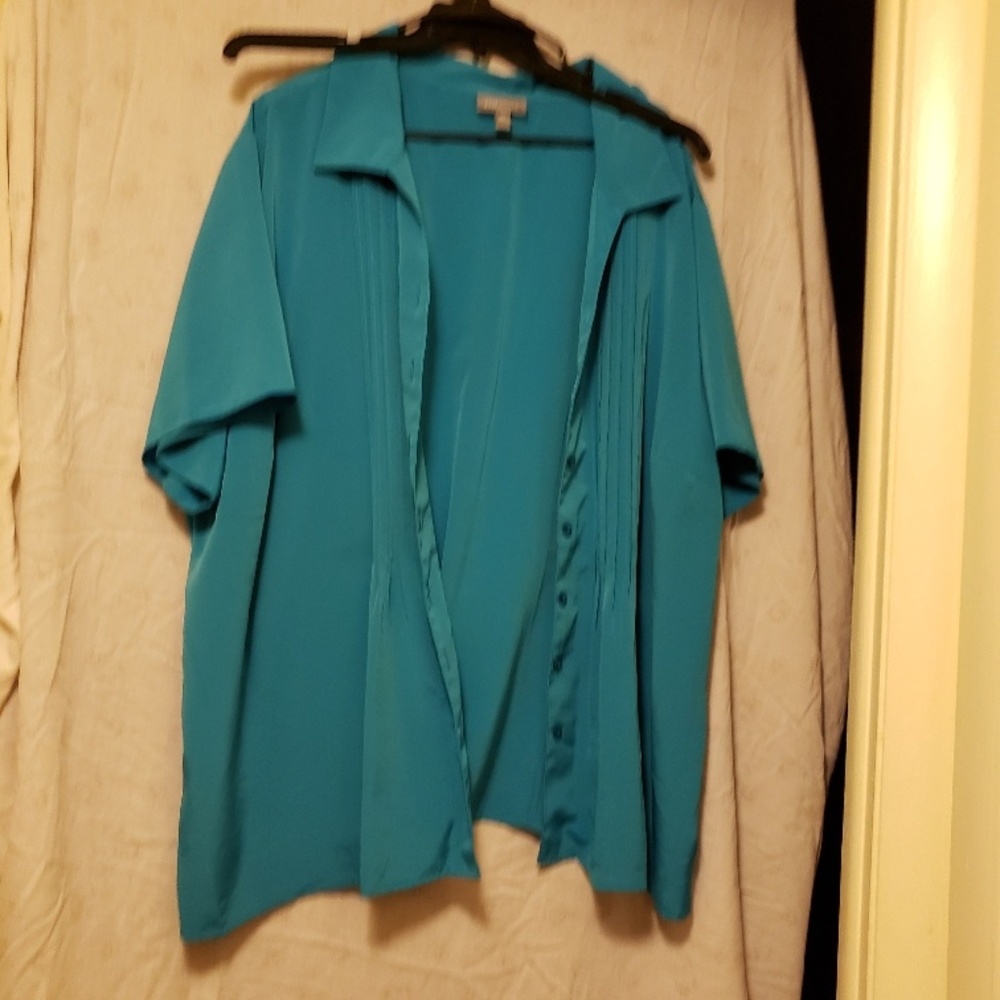 Plus size Teal Blouse